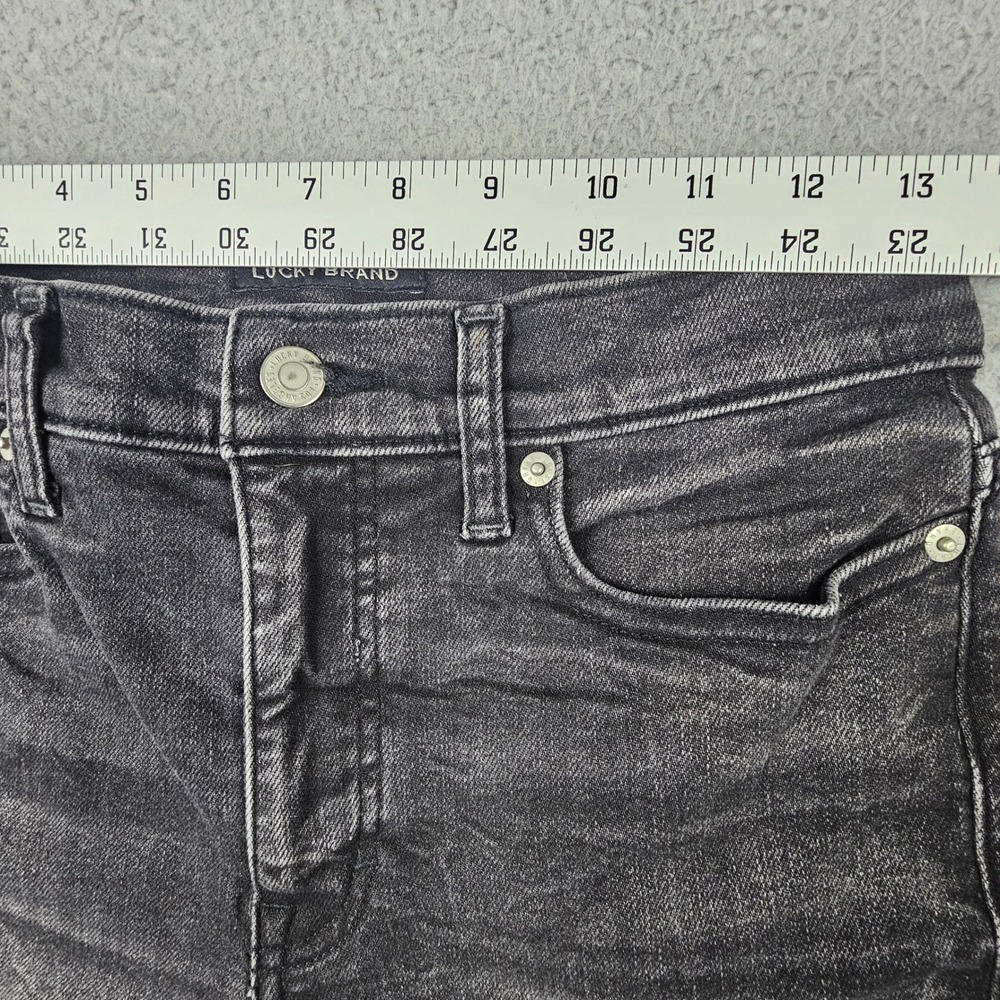 Lucky Brand Zoe Straight Jeans Womens 6/28 Black High Rise Raw Hem 7W15367 - Picture 8 of 10